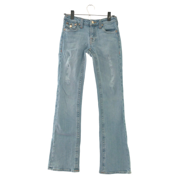 Vintage Vigoss Premium Denim Jeans 3/4 Light Wash Straight Leg Slight Flare - Picture 2 of 16